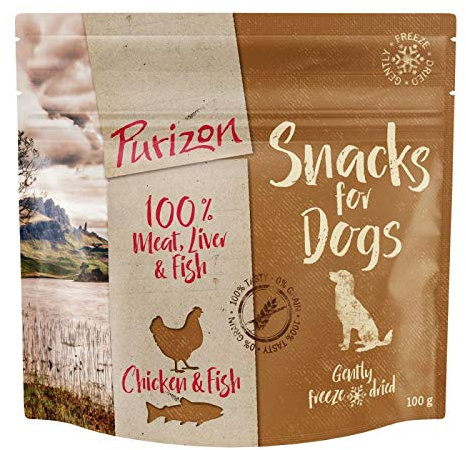 Purizon Meaty Dog Snacks Getreide – Huhn & Fisch – 3 x 100 g