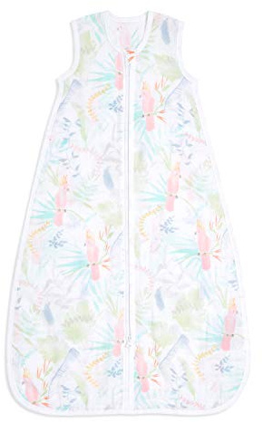 aden + anais™ Essentials Baumwoll-Musselin-Schlafsack, 1,0 TOG tragbare Decke für Babys, Bunte Muster für Mädchen & Jungen, Schlafsack für Neugeborene aus 100% Baumwoll, 6-18 Monate, Tropicalia