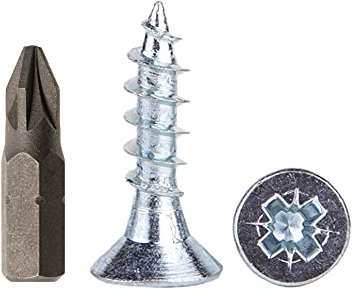 Lot de 400 vis à bois en acier zingué 5,0 x 20 mm Vis à panneaux d'aggloméré Vis universelle Pozi-Drive Filetage total Tête fraisée Pozidriv (400, 5,0 x 20 mm)