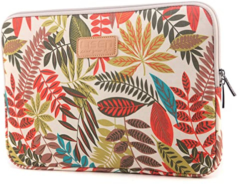 fdsmall Laptoptasche Schutzhülle Wasserdicht Neoprene, Laptop Sleeve Case Laptophülle Notebook Hülle Tasche für Acer/Asus/Dell/Lenovo/HP/Samsung (Khaki-Blätter, 15,6 Zoll)