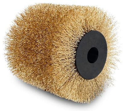Scheppach Messingdrahtbürste für Satiniermaschine MRS1300 | 100mm Breite - 120mmØ | für verschiedene Holz, Stein und Metalloberflächen | Schleifwalze geeignet zum Schleifen, Entgrauen & Abisolieren