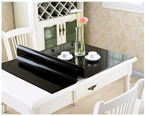 FANIVIN Tovaglia di PVC Pellicola protettiva per mobili Antivegetativa e facile da pulire Nero Spessore 1,0mm Dimensioni 90x180cm