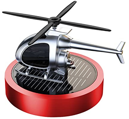 Kwak's Auto-Lufterfrischer, Solarflugzeug, rotierender Auto-Lufterfrischer, ätherisches Öl, Diffusor, Duft, Auto-Dekoration, Auto-Innenausstattung (Rot)