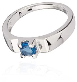 NKlaus Kettenanhänger kleiner Taufring Zirkonia blau 925 Silber 11,4mm glanz für Jungs 9880