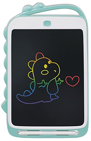 TimeTEX Digitale Schiefertafel SDF A4-S Dino - Innovative und tolle Lösung für Schreib-, Rechen- und Schwungübungen - schwarzes Display, Stiftlinien farbig - Maße: ca. 21,5 cm x 32,7 cm - 84004