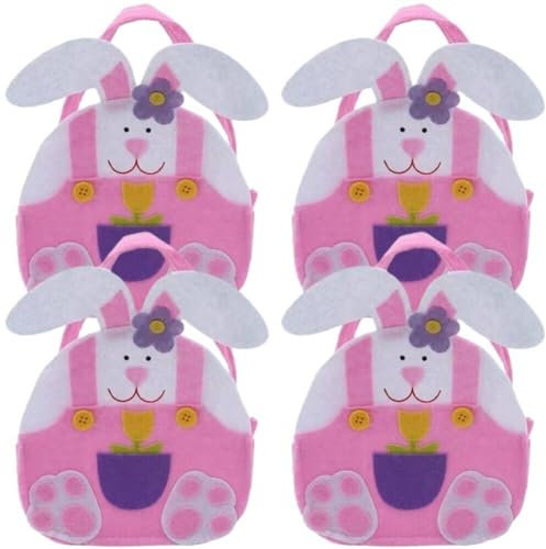 4pcs Filz Osterkorb Handtasche Ostern Kaninchen Süßwaren Beutel Geschenk Cookie Verpackungsschachtel Babypartybevorzugung Osterdekoration Für Zuhause