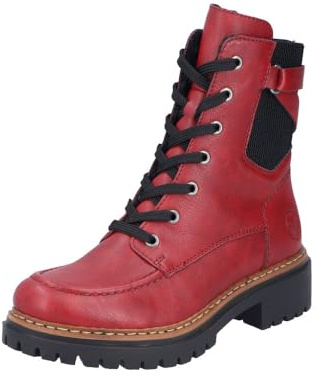 Rieker 72639, Stivali Stringati Donna, Colore: Rosso, 38 EU