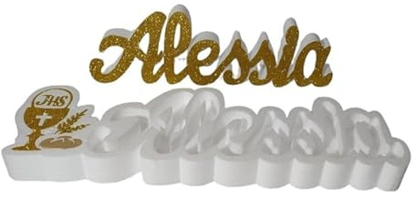 Porte-dragées de communion avec nom calice et pain en polystyrène 2 en 1 récipient personnalisé 60 cm