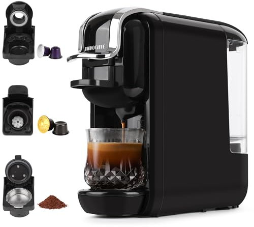 Espresso Machine for Nespresso Capsule, Lavazza Blue & Expert Capsule, Coffee Powder, 19 Bar Pump Pressure Makes Authentic Espresso Coffee, Mini Espresso Coffee Maker with Removable Water Tank.