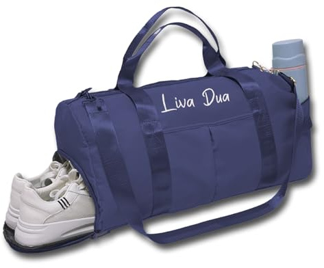Caixiabeauty Sacs Personnalisés pour Sport et Danse, Bagages, Équitation, Grande Capacité pour Voyage et Gym Piscine Étanche, Week-End (Navy Blue)