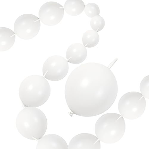 Palloncini Bianchi,100Pezzi Kit Arco Palloncini Bianco Opachi,Palloncino con collegamento in lattice bianco,Ghirlanda Palloncini Compleanno Matrimonio Battesimo Bambino Laurea Festa Decorazioni