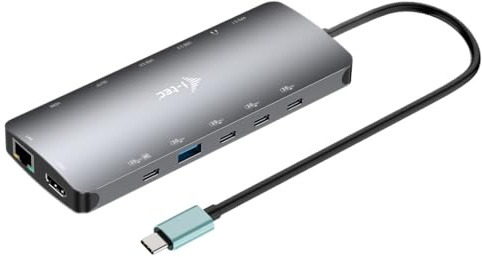 i-tec USB-C Metal Nano Dock 2x HDMI 1x Video GLAN Audio/Mic 1xSD/microSD (C31NANOTRIPLEDOCKPD)