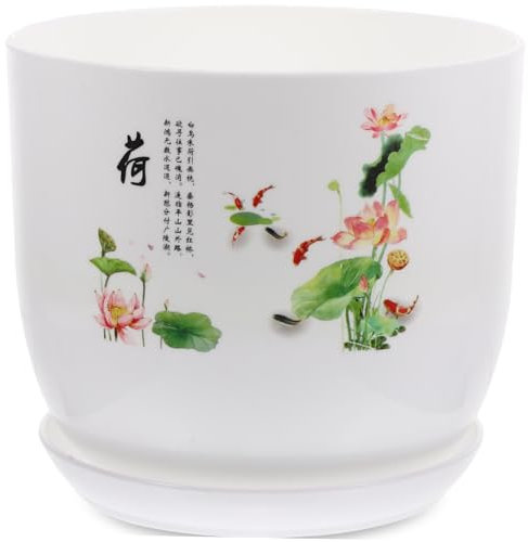 BESTonZON Maceta de Decorativa con de Grande Plato para Plantas Suculentas y para Interiores y Exteriores