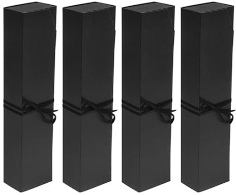 Angoily Trüffelschachteln Mit 6 Fächern 4Er Set Schokoladenboxen Zum Befüllen Schwarzes Innenfutter Für Pralinen Macarons Gastgeschenke Hochzeit Party Reise Büro