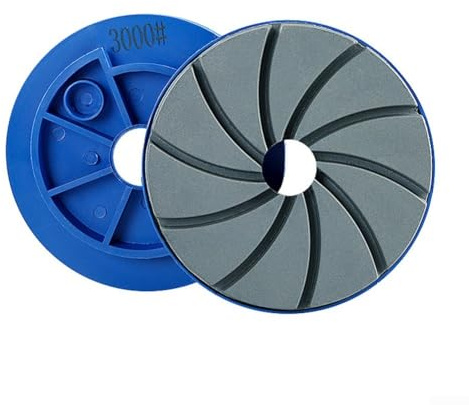 5 Inch Snail Lock Edge Grinding Wheel Polishing Pads for Concrete Floor, Compatible with Automatic Edge Machines, Beveled Edge Enables Smooth Polishing of Marble and Granite Stone (Grit 3000)