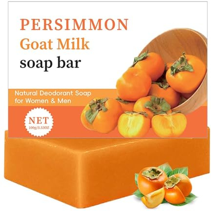Kaki Seife – Natürliche Presimmon Soap 100g für Männer & Frauen – Milde Körperseife gegen Gerüche, Feuchtigkeitsspendend & Sanfte Tiefenreinigung für Gesicht & Körper, Handgemacht für Tägliche Pflege