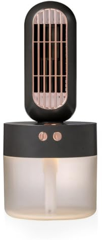 YIXANNX Mini Water Mist Spray Fan Rechargeable 3 Speeds Home Dorm Shaking Humidifier Portable Summer Spray Cooling, Black