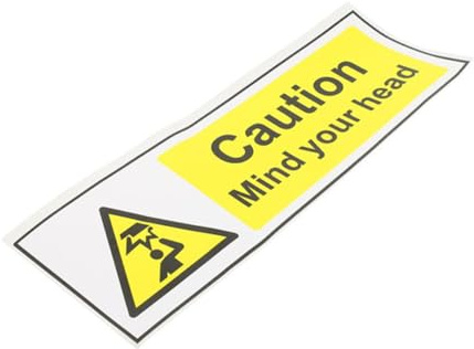 UKCOCO Cartello di Avvertimento Autoadesivo 20x6,6 Cm Attenzione alla Testa Segnale Basso Resistente per Sicurezza Interna ed Esterna Installazione Rapida