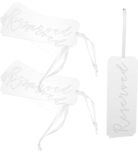 SOIMISS 5 Cartelli Acrilici per Posti Riservati Matrimonio, Etichette Sospese Trasparenti per Sedie, Segnaposto Decorativi Eleganti per Feste e Cerimonie