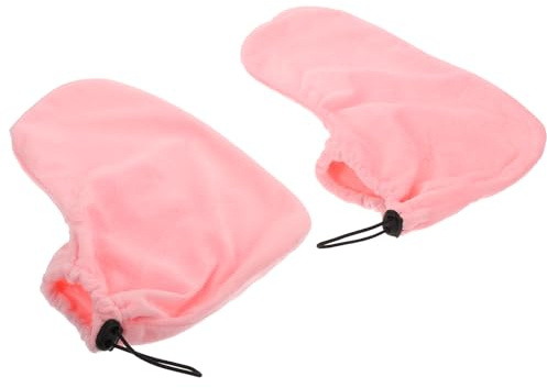 Abaodam Fundas para Pies Fáciles de Poner y Quitar Cera de Parafina Rosa para Eliminar Durezas, Hechas de Algodón y Felpa Ideales para Uso en Casa o Salón