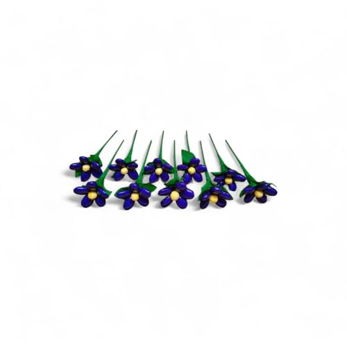Marguerites Dragées Chocolat – Lot de 10 Fleurs gourmandes – Cadeau Original Mariage, Anniversaire, Baptême – Décoration de Table Événement – Fabrication Artisanale à la main (Violet) - Lg 15 cm