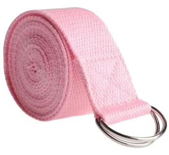 Yogabelt 1,8 m x 3, cm justerbart yogabälte med D-ringspänne ger flexibilitet för yogaträningsbälte av stretchbomull för stretchövningar (Color4)
