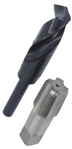 Drill America - POU3/4NPTW/DRILL 3/4 Carbon Steel NPT Pipe Tap and 59/64 High Speed Steel Drill Bit Set, POU Series