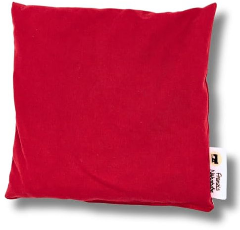 Franzis Nähstube 20x20cm Cojín de cerezo rojo en 100% algodón I Almohada de cerezo 20x20 para microondas I Almohadilla térmica, Cojín de cerezo, Almohada cervical
