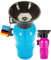 Hunde Trinkflasche mit integriertem Trinknapf Reise Wasserflasche Auto Hundeflasche mit Wasser-Napf 600ml; Blau