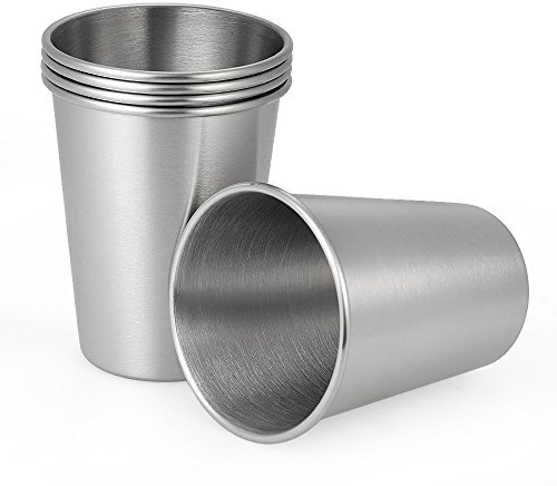 Gteller 500ML en acier inoxydable Single Wall Pint Cups - tasses en métal pour boire, coupes SS imperméables parfaites pour le camping, les pique-niques, l'utilisation intérieure et extérieure