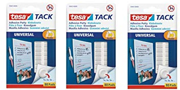 tesa Tack Klebeknete, formbar (Weiss, 3 Packungen)