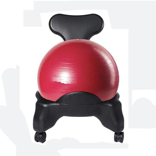 Zsh Yoga-Kugel-Stuhl, Büro Gymnastikball Stuhl mit Rückenlehne - Mit Übung, in Mehreren Farben erhältlich (Color : D)