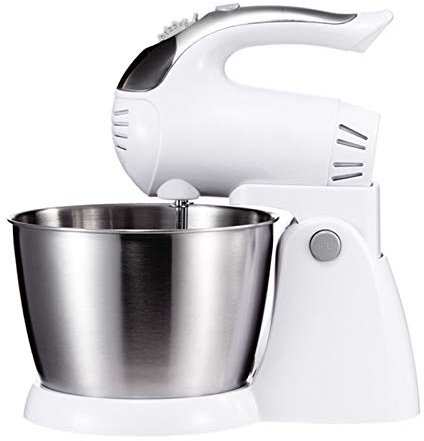 LEIKEGONG Soporte de cocina mezclador de mano o pedestal conmutable batidor eléctrico y masa de acero inoxidable multifuncional hogar 5 velocidades velocidad variable para satisfacer una variedad de