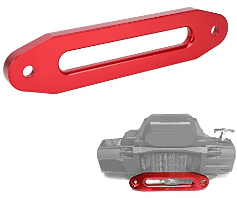 Buachois Hawse Style Winch Fairlead, Winch Fairlead Guide Port Rope Block Rope Blocker Off-Road Vehicle Winch Nylon Rope Winch Accessories 10in(Red)