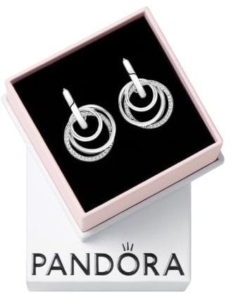 PANDORA Familie Familie Für Immer Verschlungene Creolen aus Sterling-Silber, Kompatibel mit PANDORA Moments Armbänder