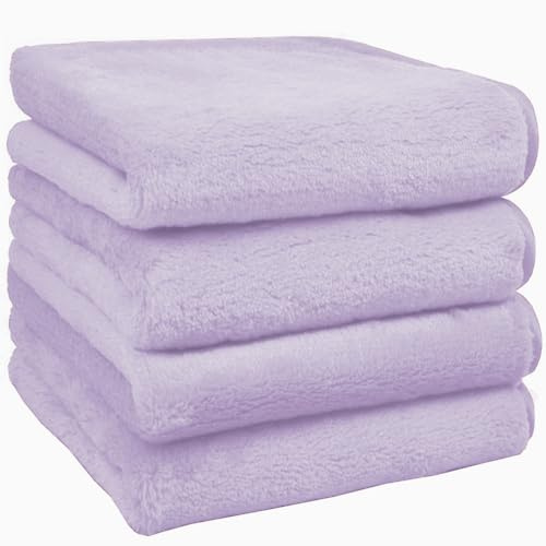Set Da 4 Panno Struccante Viso Riutilizzabile, Panno Microfibra per la Pulizia del Viso, Panno Struccante Panno struccante per il viso in microfibra Rosa (Viola X4)