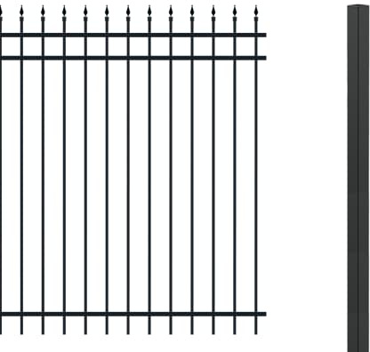 Alberts 511289 Clôture décorative en aluminium Noir
