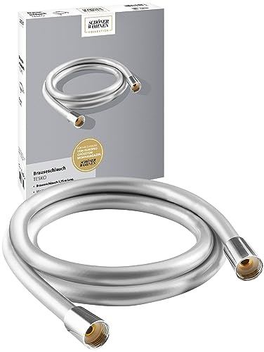Schöner Wohnen Kollektion Brauseschlauch Tesko, 1,75 m Anschlussschlauch Handbrause, Duschschlauch, Verdrehschutz, Zug- und Knickfest, Chrom