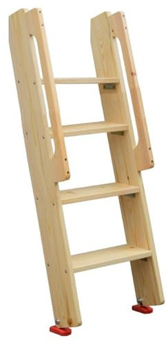 Bunk Bed Ladder Anti-slip 4 Step Loft Twin Beds Ladder, Floor-standing Wooden Step Ladder with Handrail, Dorm/Motorhome/Cabin Safety Climb Ladder, Easy Fit (Color : Natural)