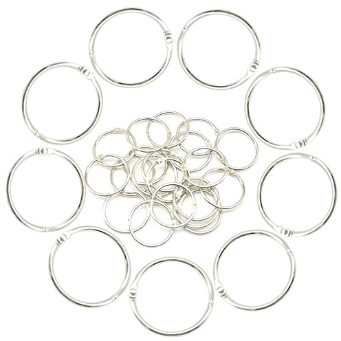 Hocansen 20 Stück Binder Ringe Loseblatt Verbinder Organizer Loops(32mm/YH)
