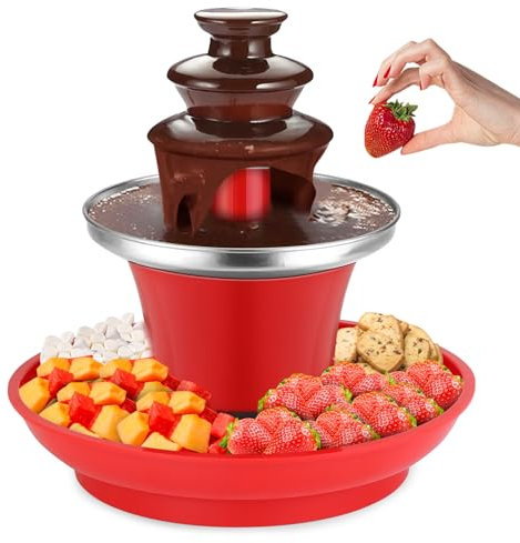 Mini Chocolate Fondue Fountain, Mini Chocolate Melting Pot, MIni Warmer Machine for Milk Chocolate, Cheese, Butter, Candy