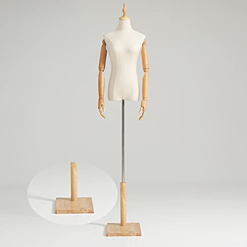 Weibliche Schneiderpuppe Standard Kleiner Code Mehrere Stile Cremefarbene Kleidung Halblanges Modell Eines Schneiders Ausstellungsständer Basis Aus Massivem Holz