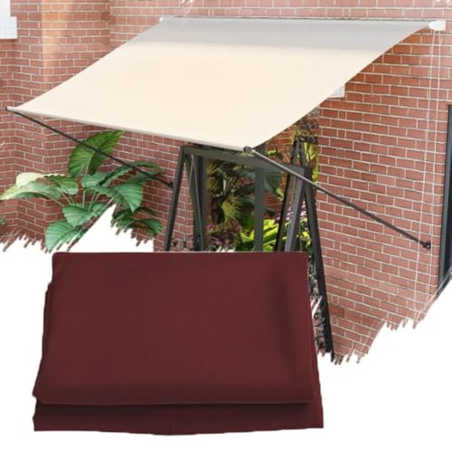 ZIUSFAC Klemmmarkise Ersatzstoff Einziehbar Markisenstoff Polyester Markisenbespannung Ersatz Markisentuch Markise Canvas Für Balkon Gelenkmarkise(Burgundy,150 x 150 cm)