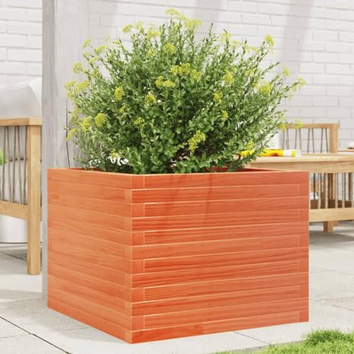 Xichuzi Pflanzkübel Wachsbraun 60x60x45,5 cm Massivholz Kiefer, Blumentopf Gross, Blumenkasten Balkon, übertopf, Pflanzkasten, Flowerpot, Kräuterbeet Für Die Küche, Vertikalbeet - 847250