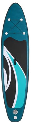 Aufblasbares Surfbrett 305 * 76 * 10cm Stand Up Paddling Board DREI-Flossen-Konfiguration Schnelles Aufblasen Geeignet für professionelle Surfer oder Anfänger (Grün)