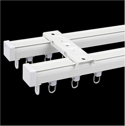 Deckenmontiertes Vorhangschienen-Set mit zusammengefügter Doppelschiene für Raumteiler, einfache Installation, 4 m (13,1 ft) Silence Track