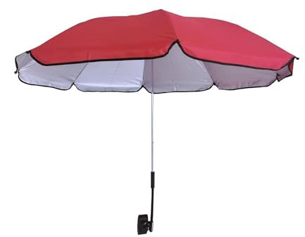 Sedia da spiaggia parasole con dispositivo di sterzo, ombrellone da pesca e schienale, ideale per sedie da spiaggia, passeggini e sedie da giardino