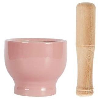 XDAWQP Cuenco de mortero Cuenco de cerámica para triturar ajo Herramientas de Cocina Práctico Recipiente para triturar Molinillo de Especias Triturador de ajo para triturar，Pink