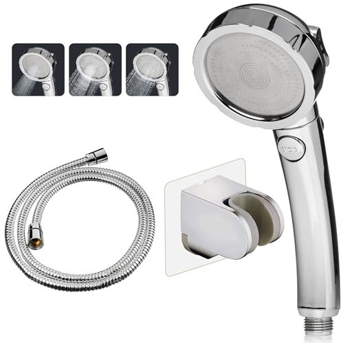 Renator Pommeau de douche pour camping-car avec tuyau - Long tuyau portable - Ventouse à main - Haute pression - Filtre de rechange amovible