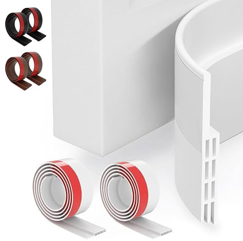 Burlete Puerta Entrada 100 cm (4 uds) – Burlete Adhesivo Bajo Puerta Térmico y Acústico | Aislante Contra Corrientes de Aire, Frío, Ruido, Polvo e Insectos | Blanco Interior Exterior
